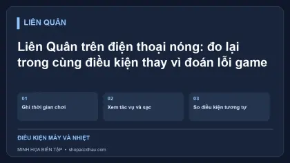 Liên Quân trên điện thoại nóng: đo lại trong cùng điều kiện thay vì đoán lỗi game