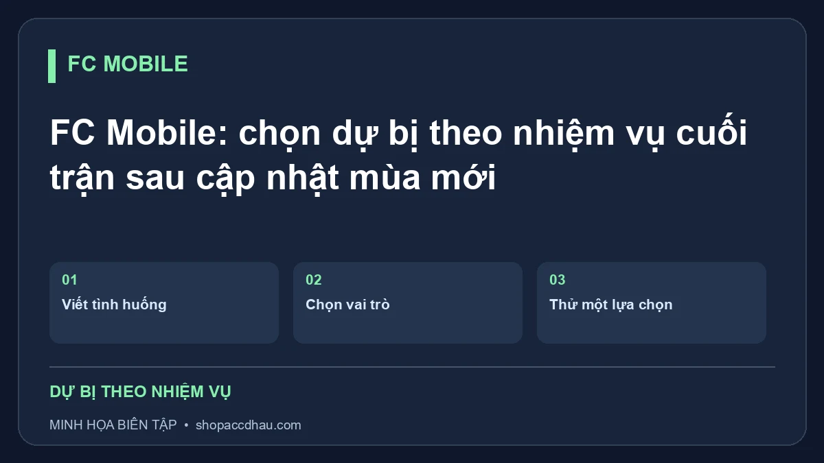 FC Mobile: chọn dự bị theo nhiệm vụ cuối trận sau cập nhật mùa mới