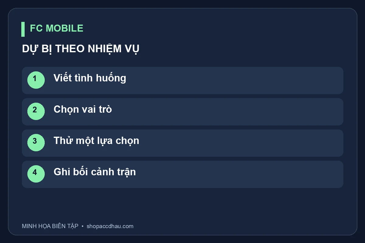 Khung chọn dự bị theo nhiệm vụ; không xếp hạng cầu thủ, gợi ý giá hay hứa kết quả thi đấu.