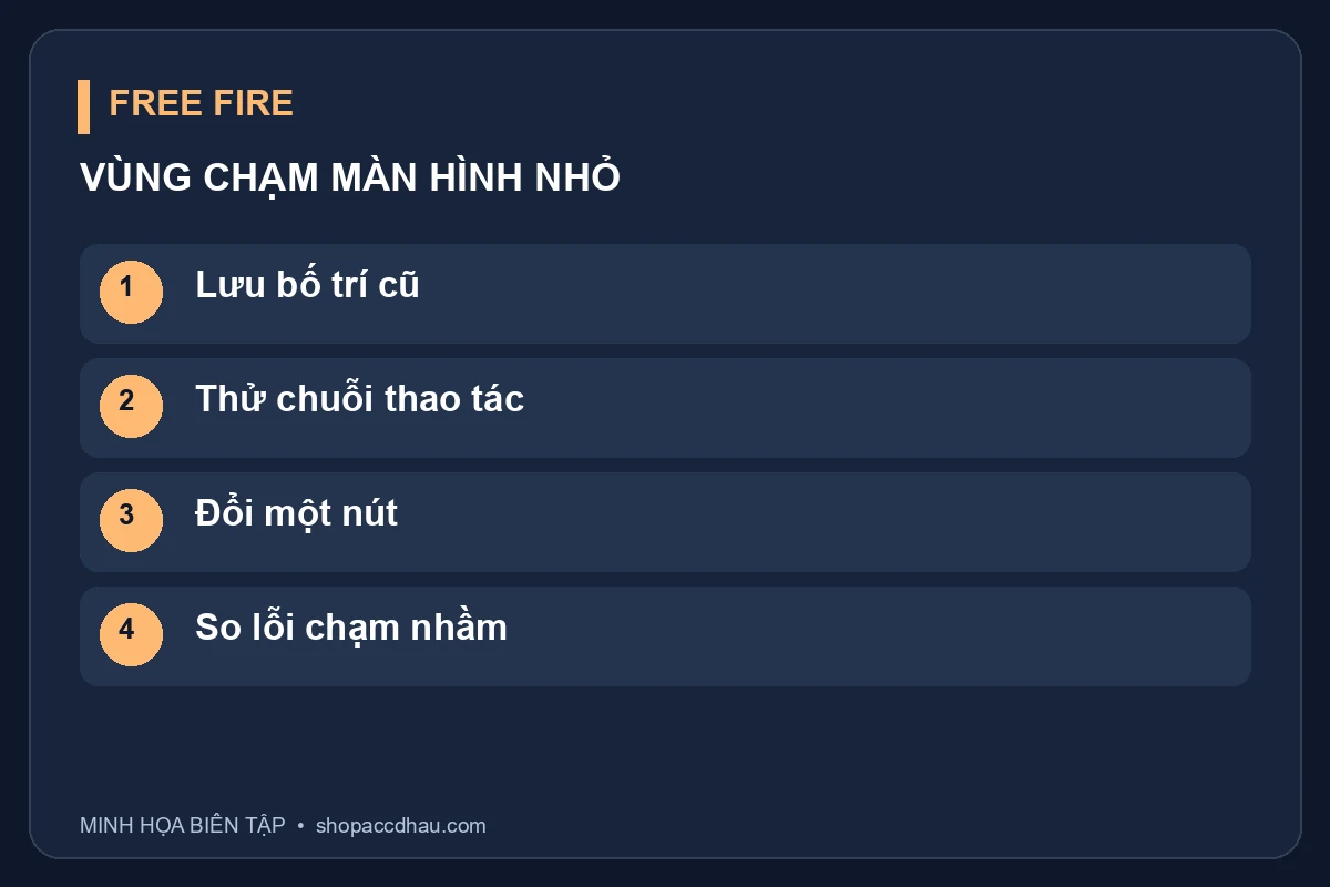 Khung kiểm tra vùng chạm; không phải bộ HUD chính thức hoặc thông số độ nhạy được khuyến nghị cho mọi máy.