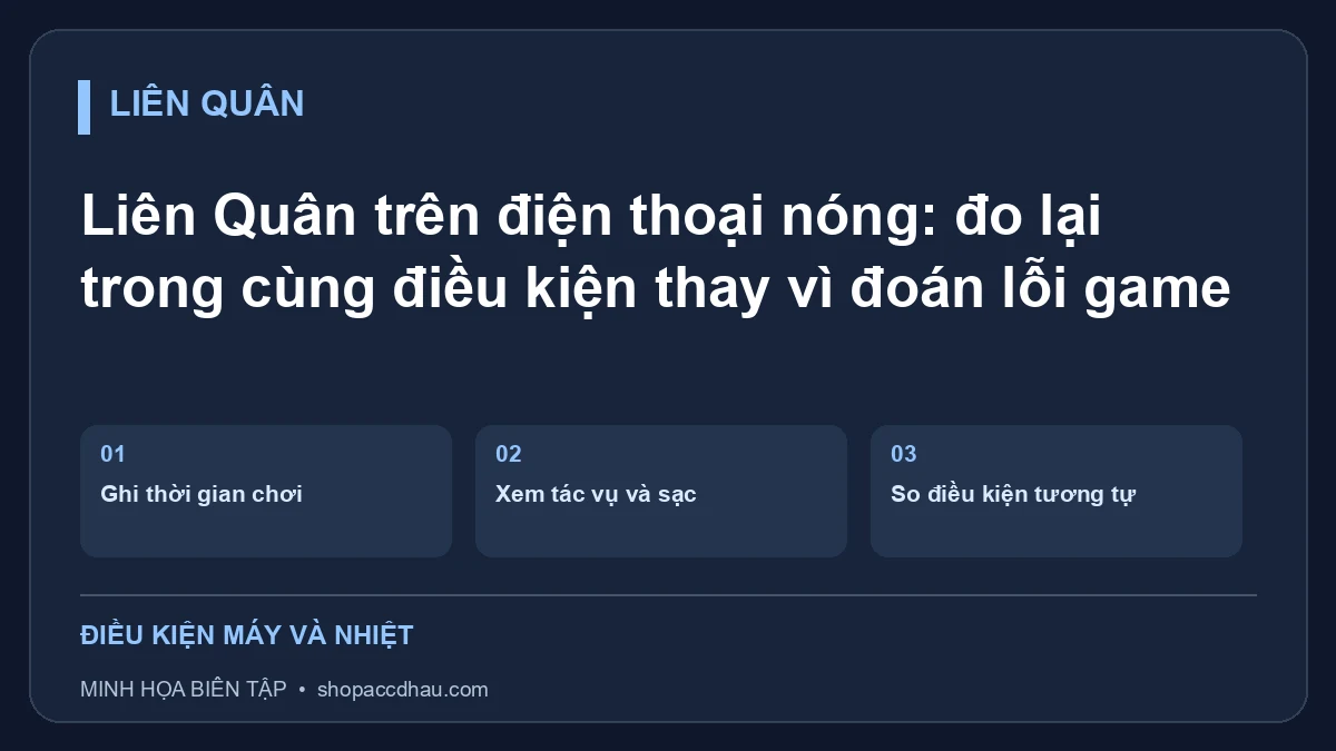 Liên Quân trên điện thoại nóng: đo lại trong cùng điều kiện thay vì đoán lỗi game